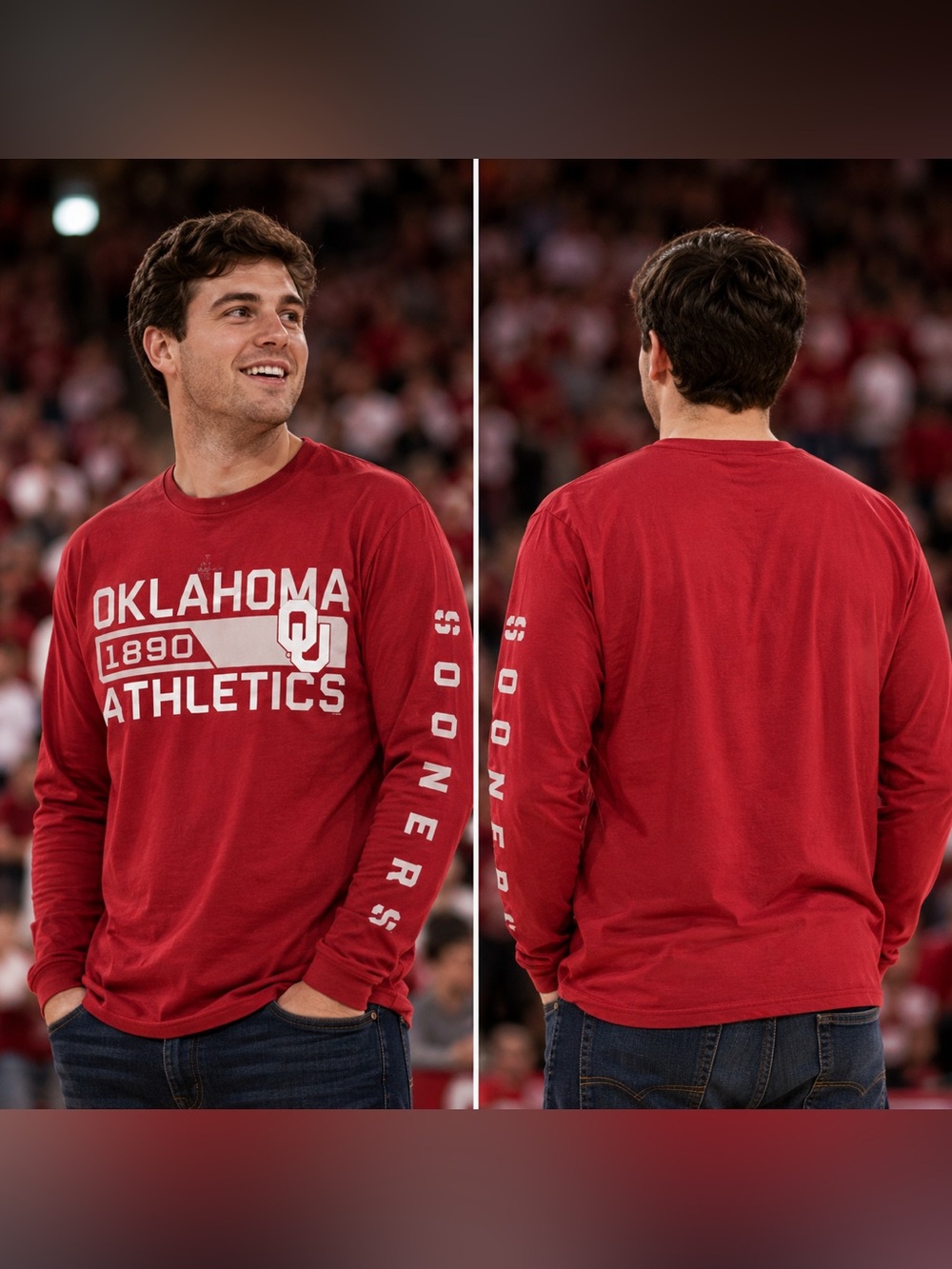🆕 NWT Fanatics Oklahoma Sooners Athletics Long Sleeve Tee Men’s Small